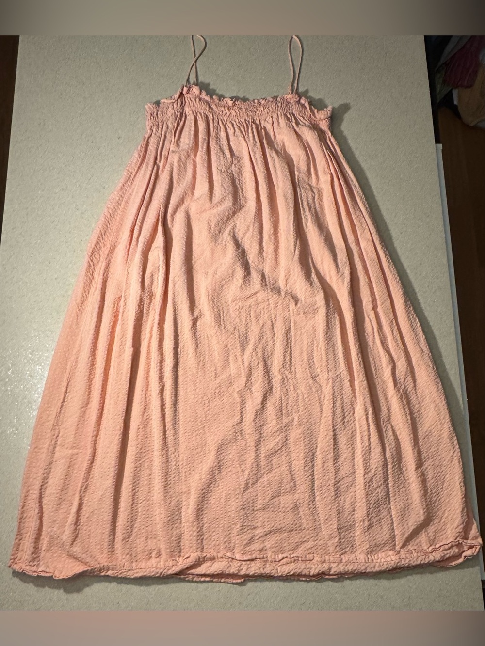 H&M Peach Pink Smocked Strap dress